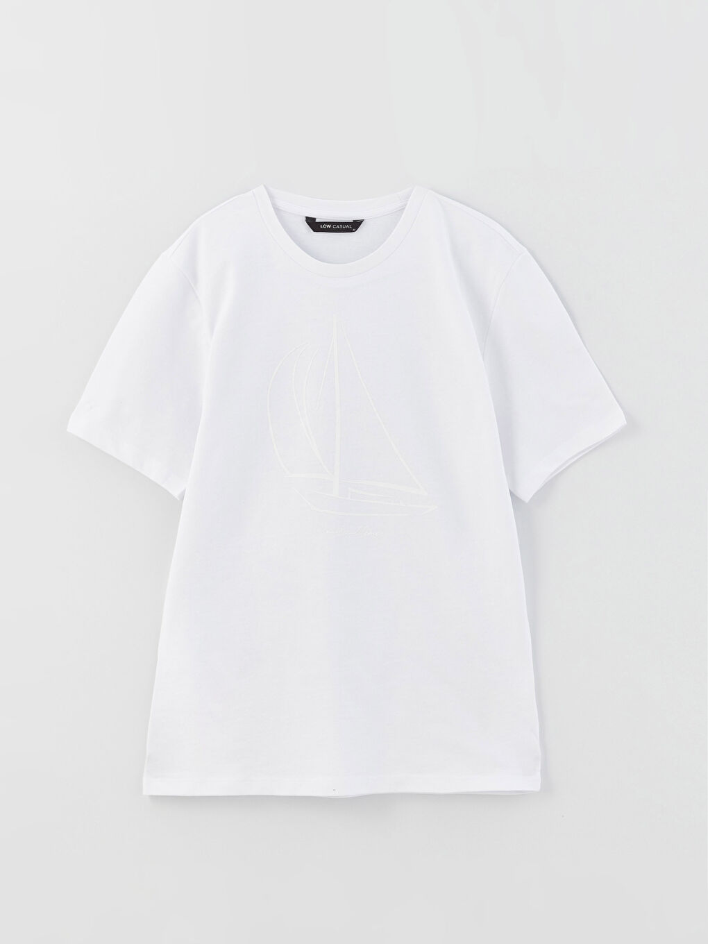 تيشيرت مطبوع برقبة دائرية وكم قصير للرجال-5