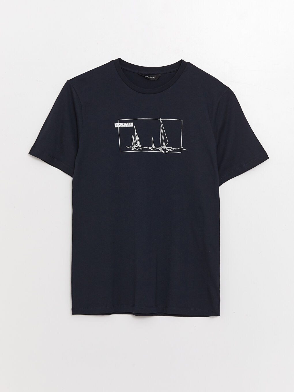 تيشيرت رجالي ياقة دائرية كم قصير مطبوع قطن ممشط-5