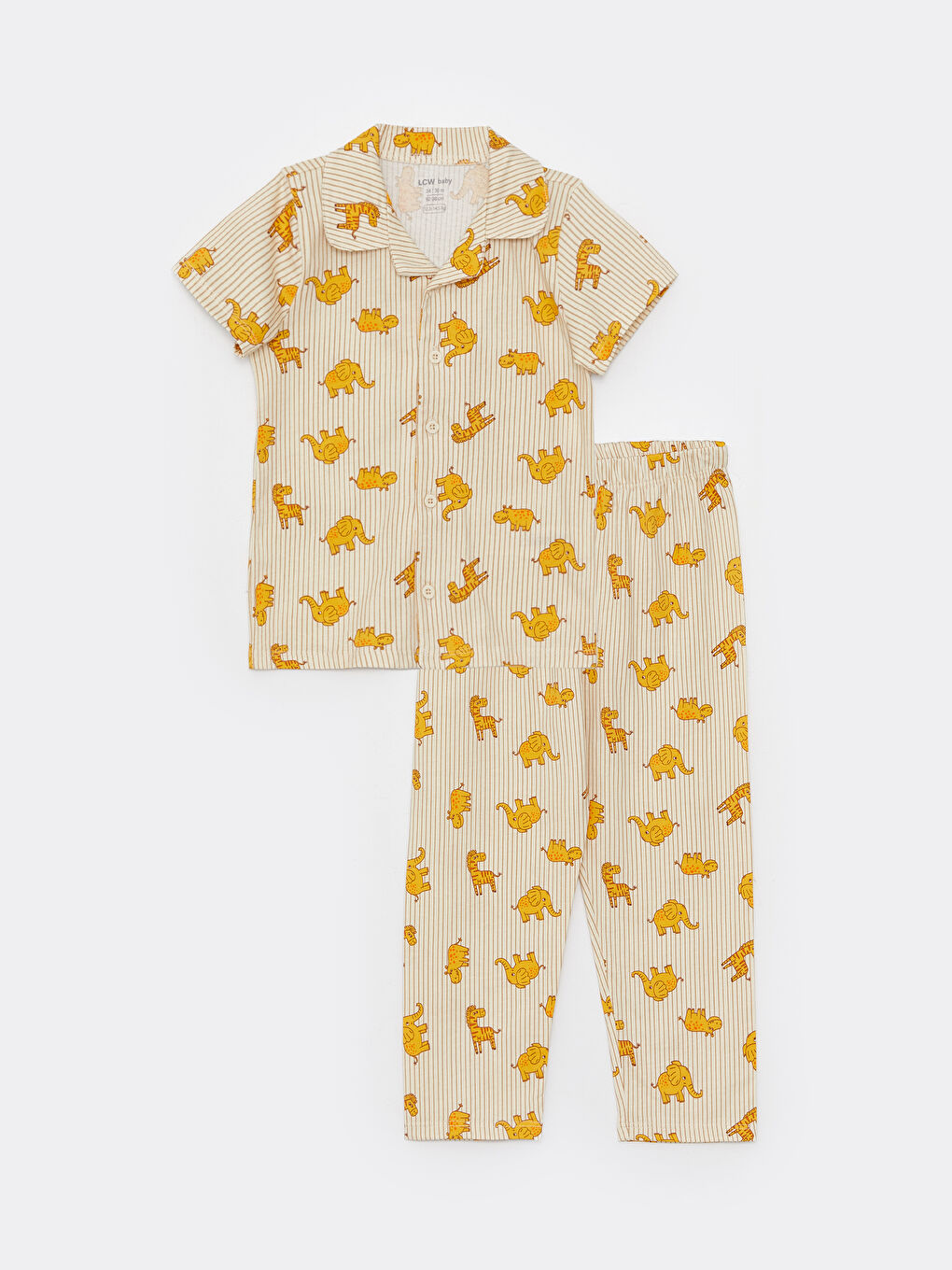 Set de pijama pentru Bebeluși Băieți cu Guler înalt și Mânecă scurtă Imprimat-3