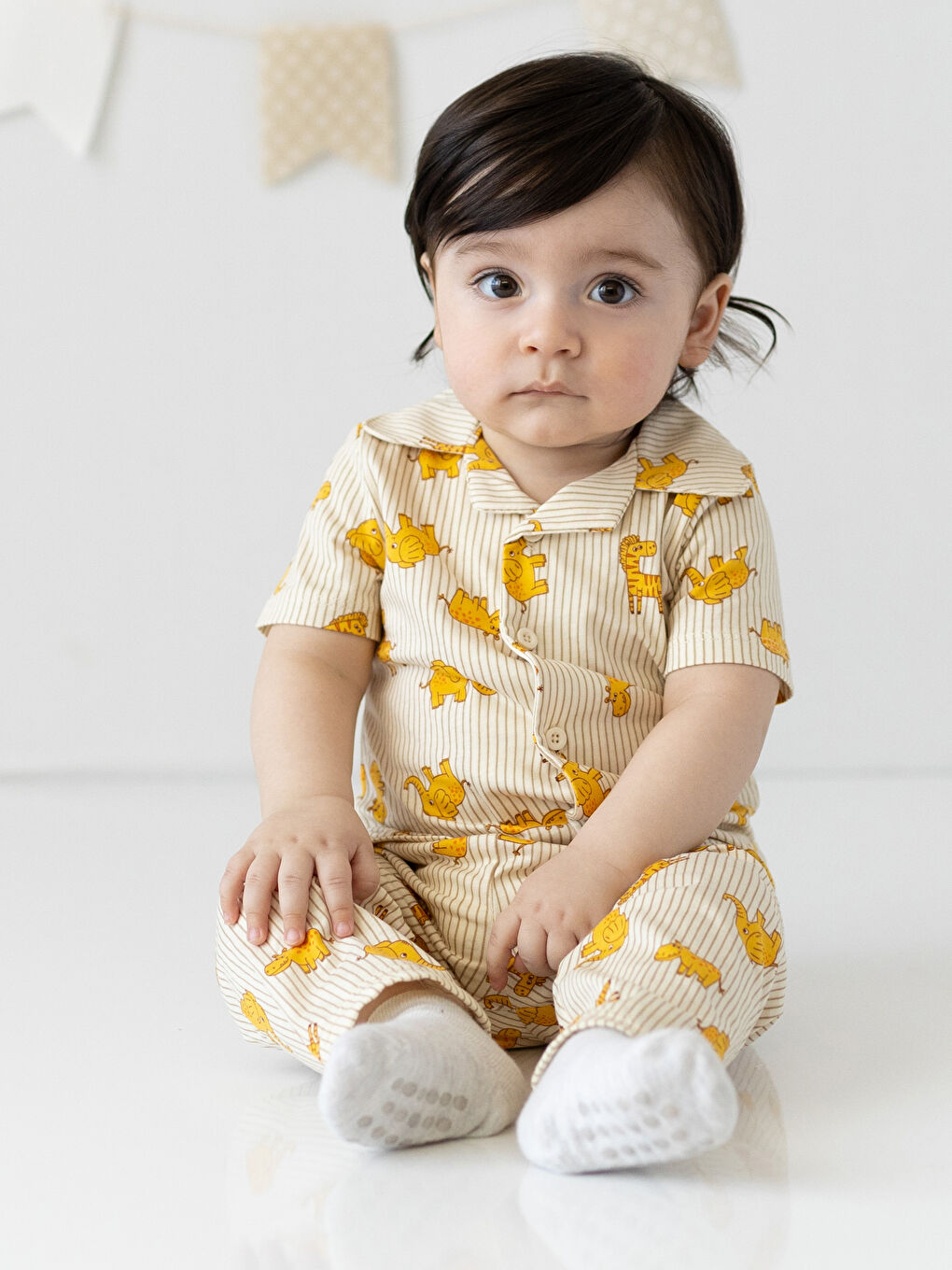 Set de pijama pentru Bebeluși Băieți cu Guler înalt și Mânecă scurtă Imprimat-1