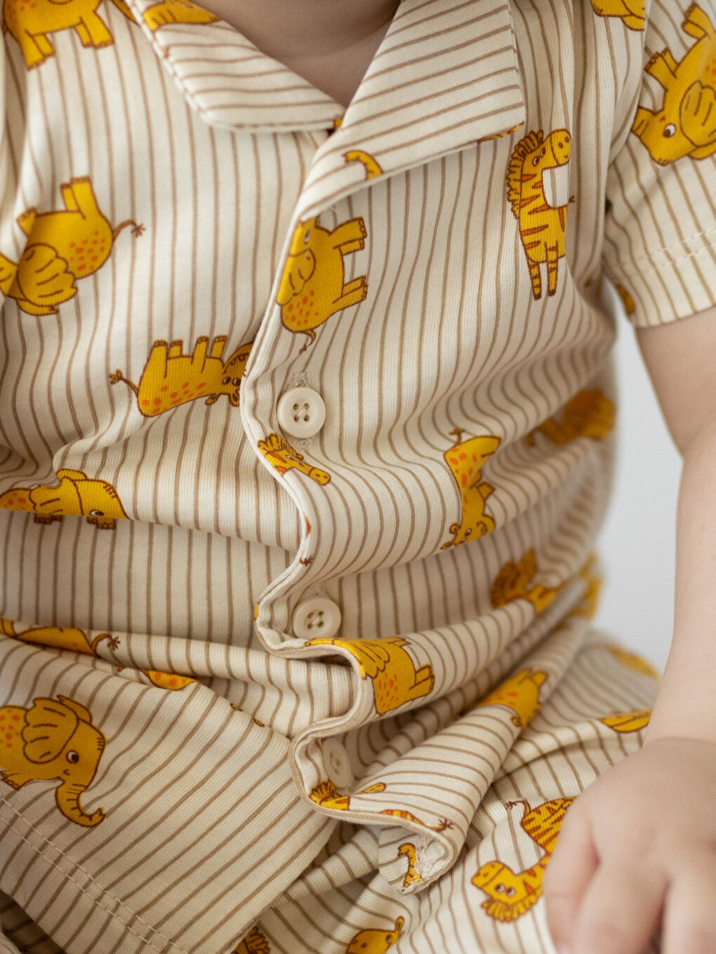 Set de pijama pentru Bebeluși Băieți cu Guler înalt și Mânecă scurtă Imprimat-2