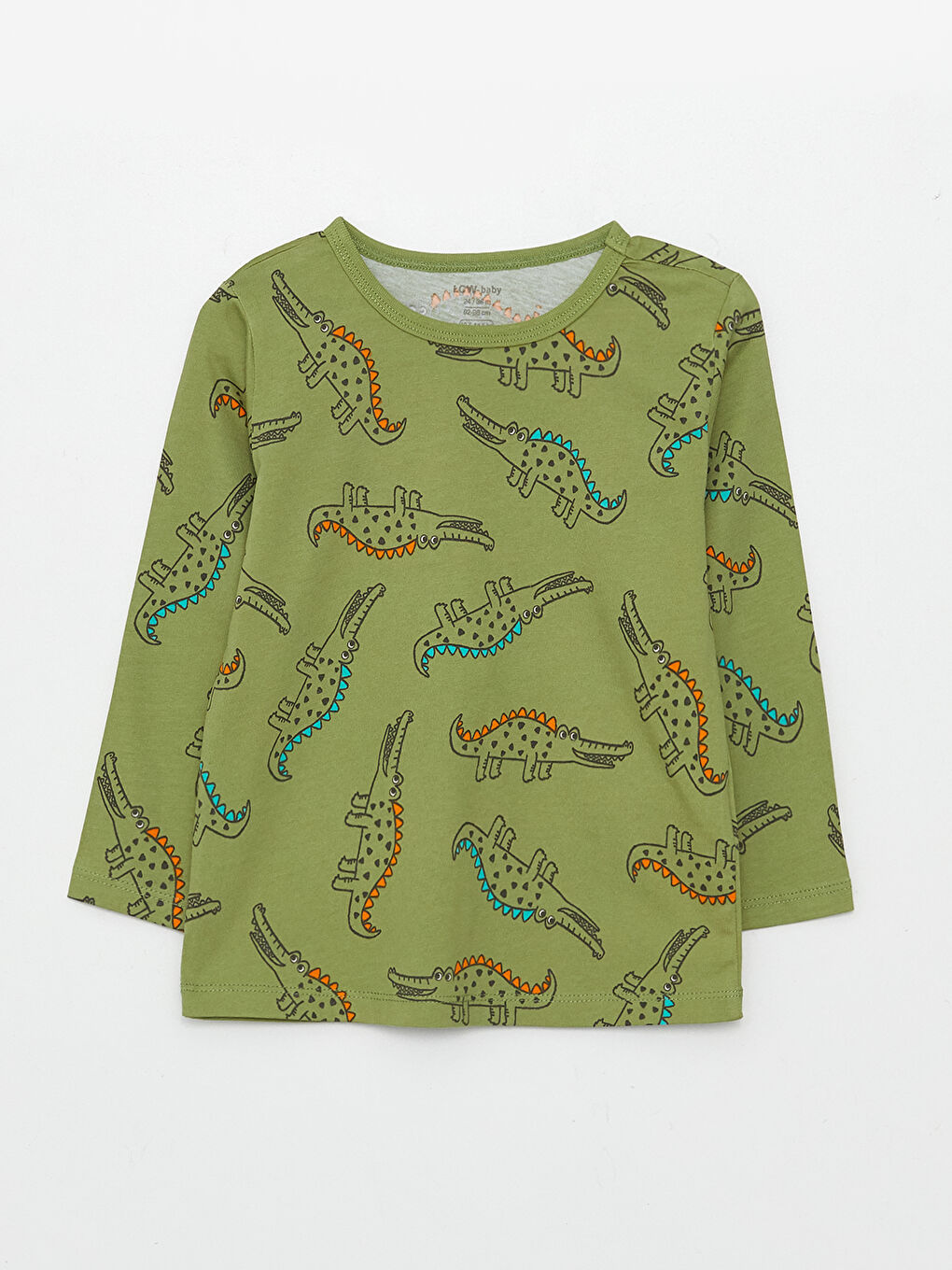 Bej Bisiklet Yaka Uzun Kollu Baskılı Erkek Bebek 2'li Pijama Takımı-1