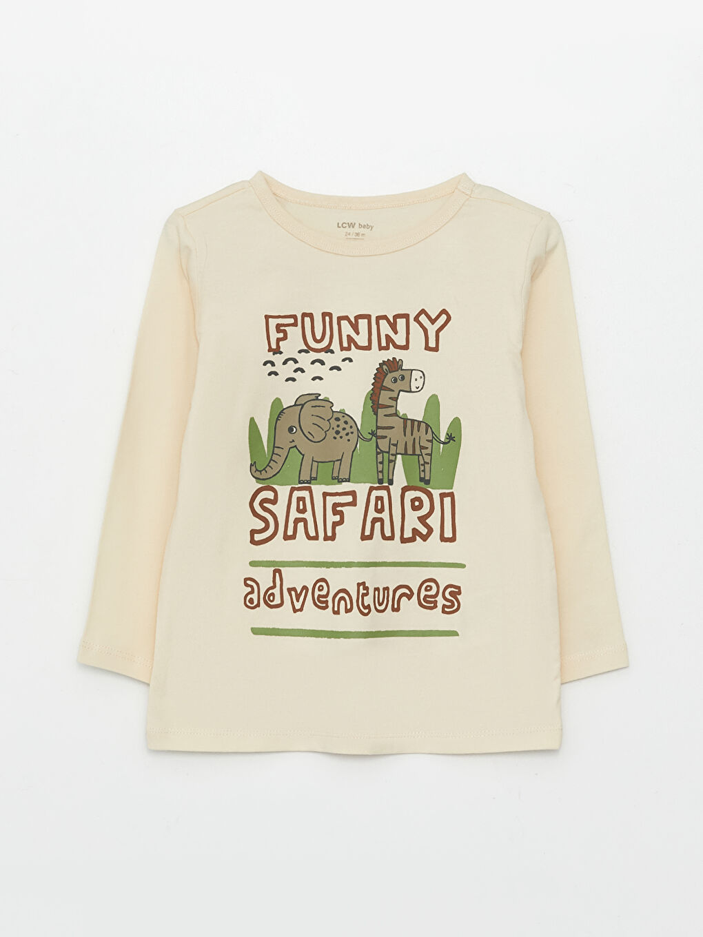 Bej Bisiklet Yaka Uzun Kollu Baskılı Erkek Bebek 2'li Pijama Takımı-3