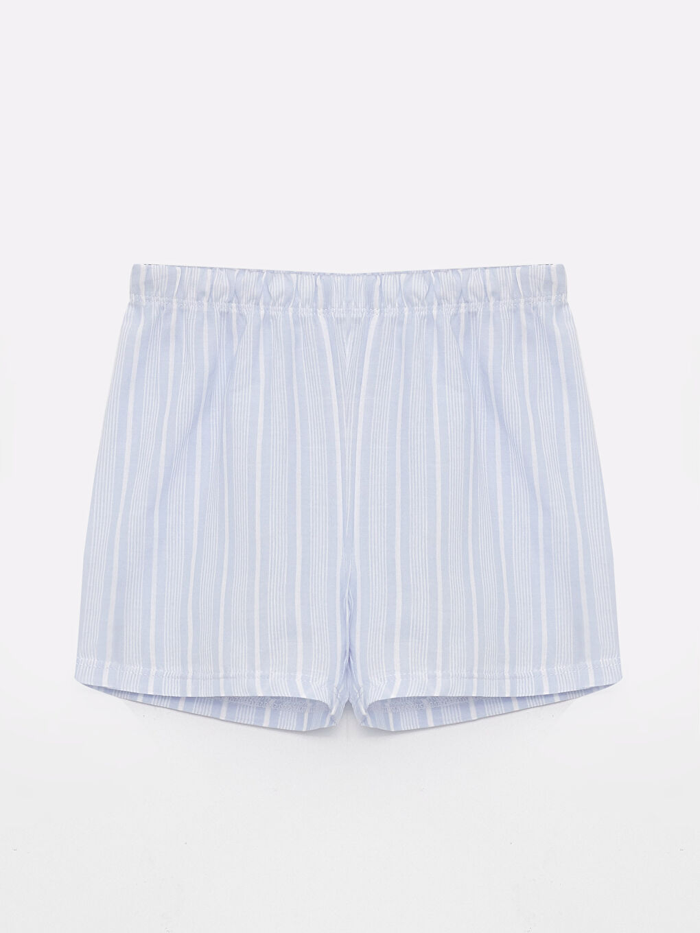 Mavi Gömlek Yaka Kısa Kollu Çizgili Erkek Bebek Pijama Takımı-4