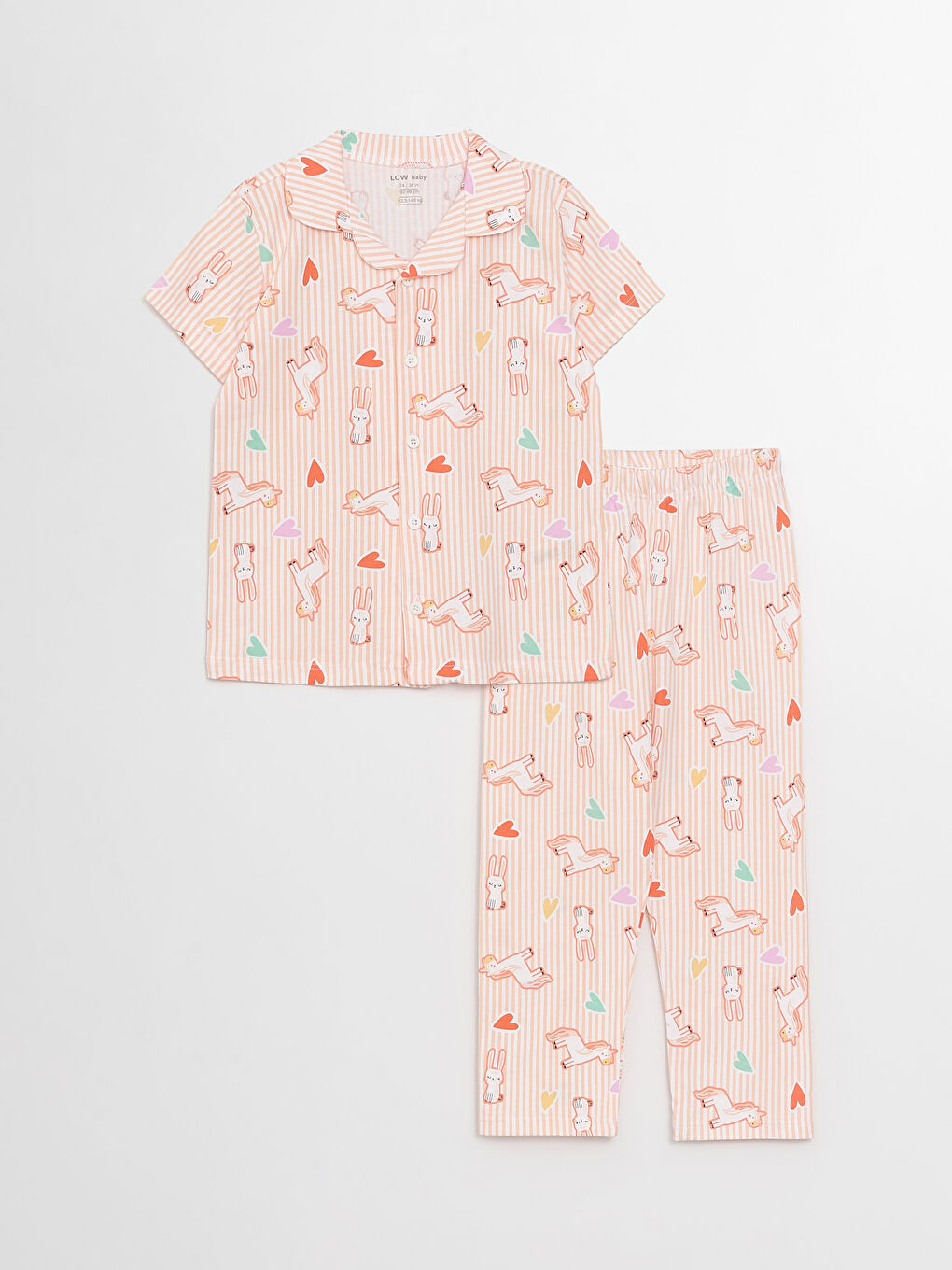 Пижамный комплект для малышки девочки из хлопка с принтом-2