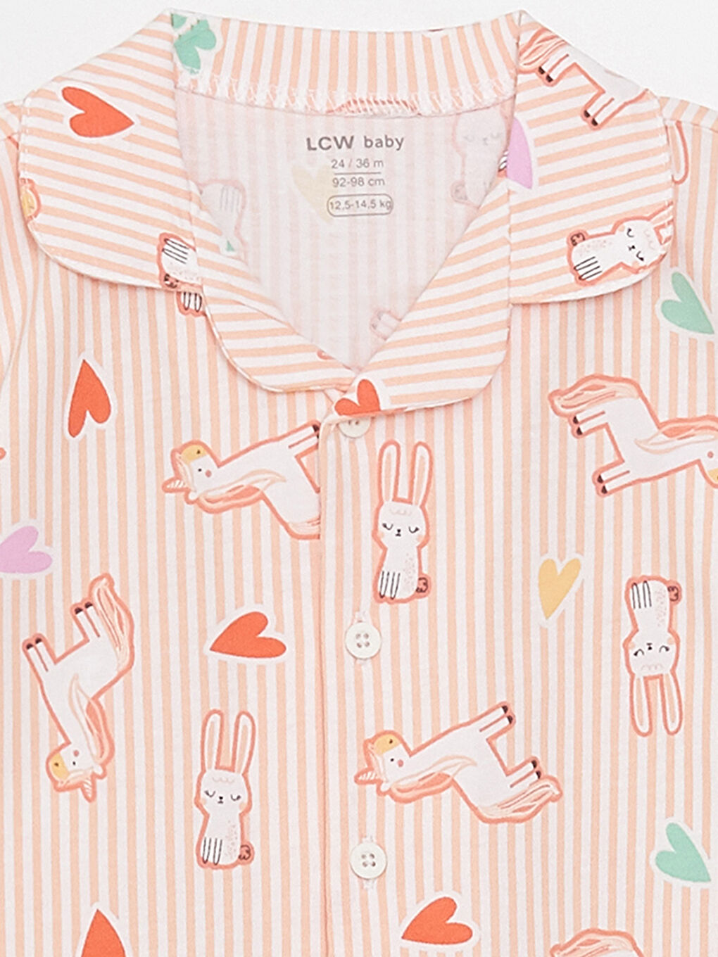 Пижамный комплект для малышки девочки из хлопка с принтом-5