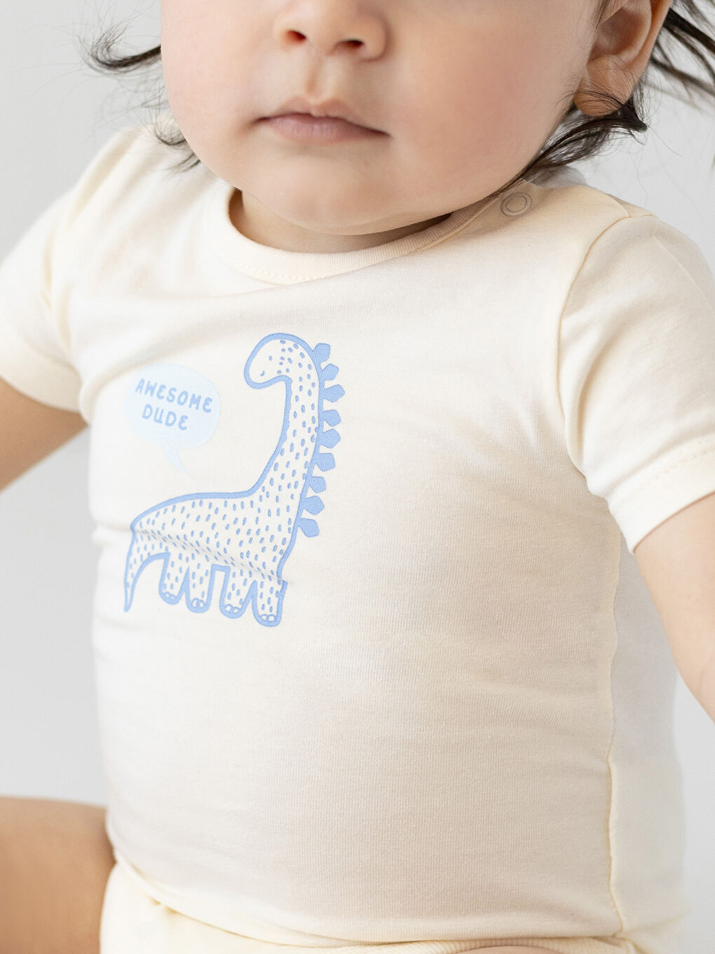 Crew Neck Short Sleeve Printed Baby Boy 3-Piece Suit-3