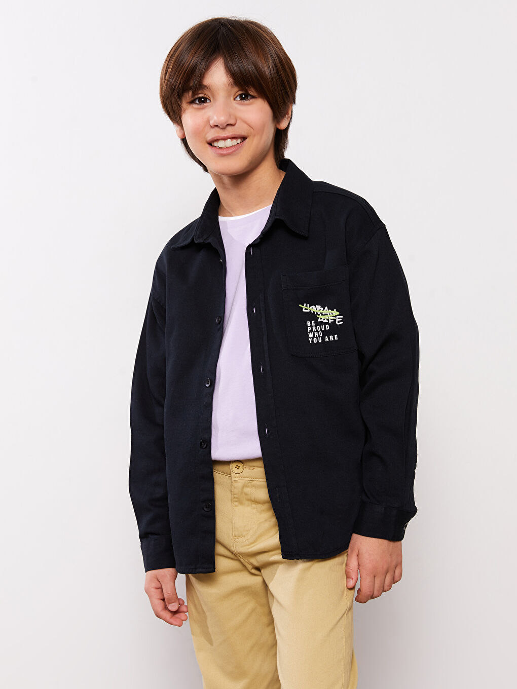 Comfortable Fit Gabardine Boy Shirt -S38888Z4-K3W