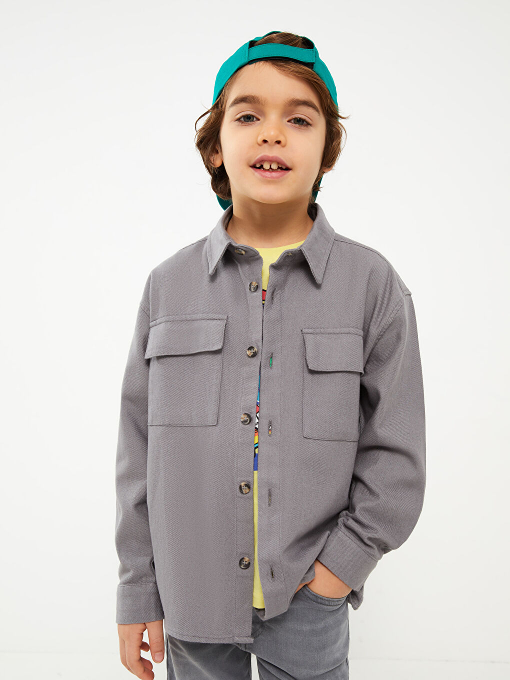 LCW Kids Opušteni kroj Gabardinska košulja za dečake -S38894Z4-GVY