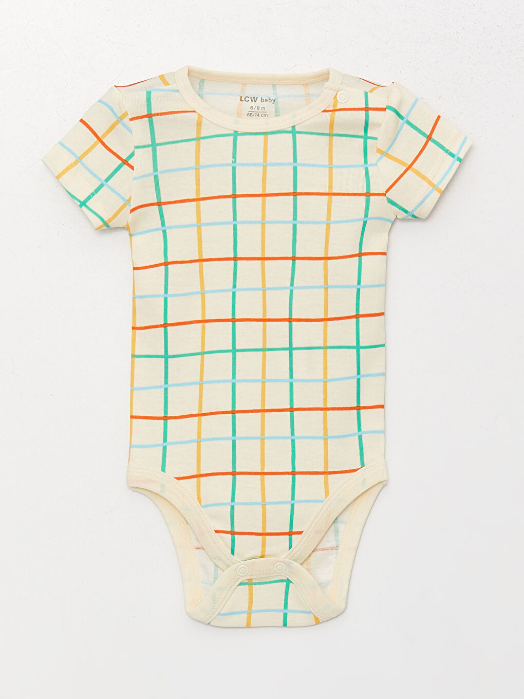 Ekru Baskılı Erkek Bebek Çıtçıtlı Bodysuit 2'li-1