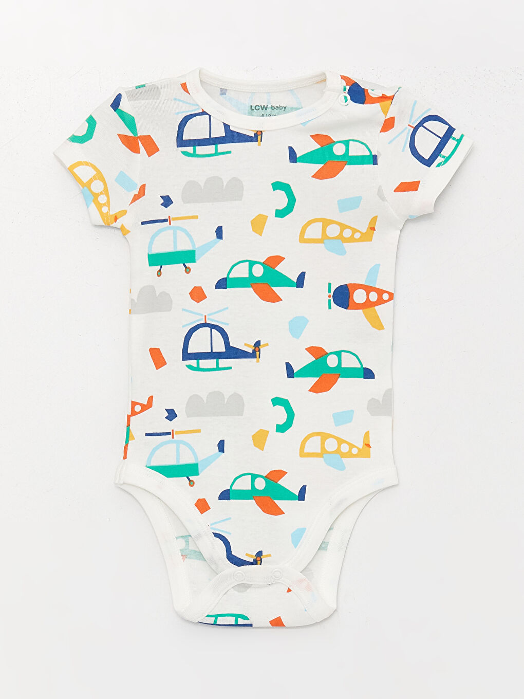 Ekru Baskılı Erkek Bebek Çıtçıtlı Bodysuit 2'li-2