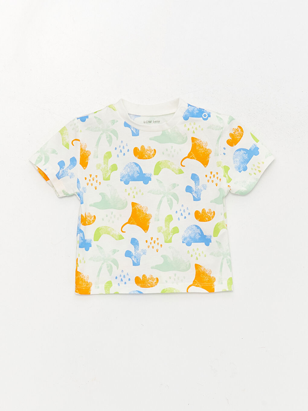 Crew Neck Printed Baby Boys' T-Shirt and Shorts 2 Pack Set-1