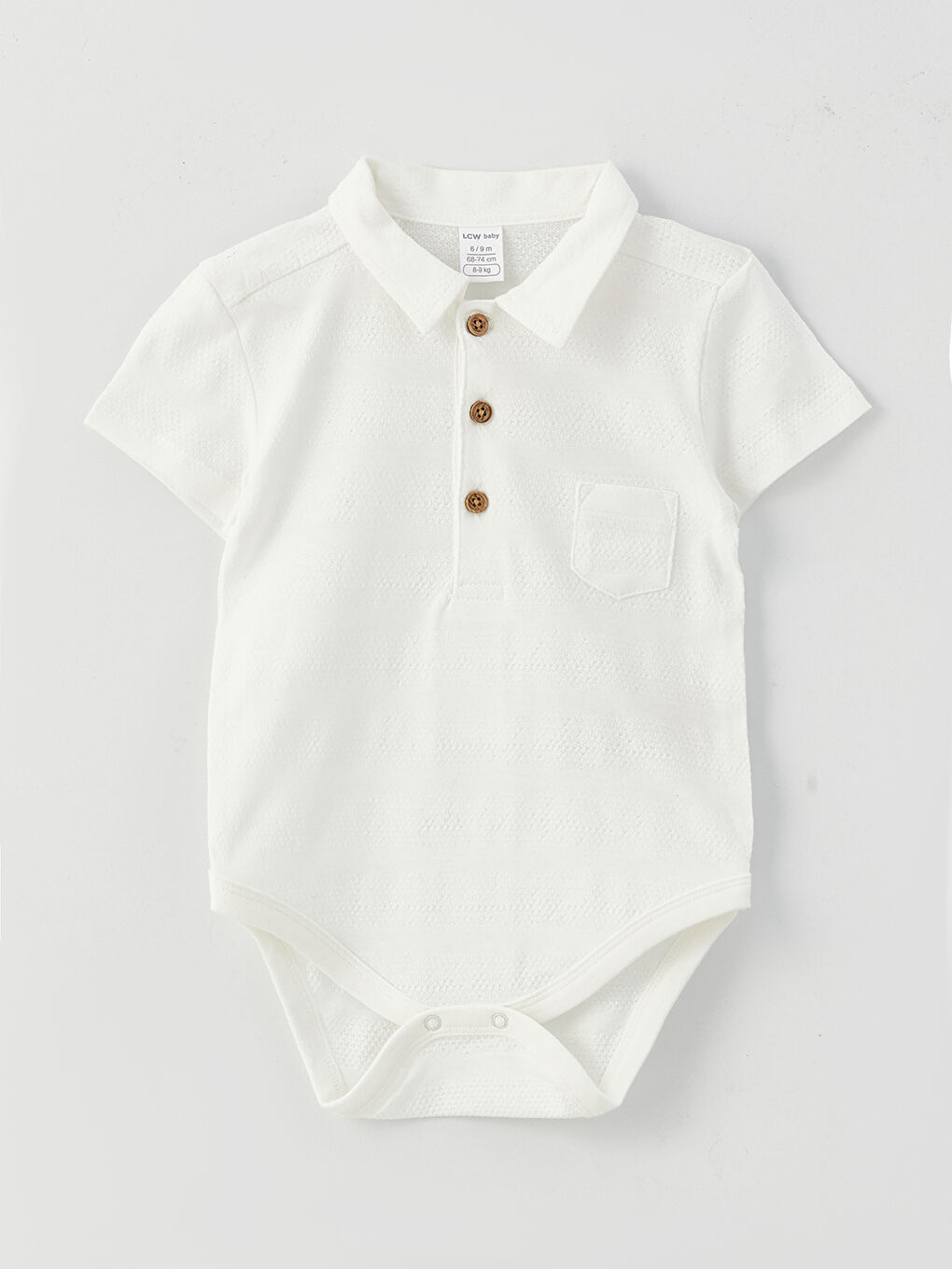 LCW baby Polo Collar Short Sleeved Baby Boy with Snap Fastener Body and Trousers 2-Piece Set -S38924Z1-R9J