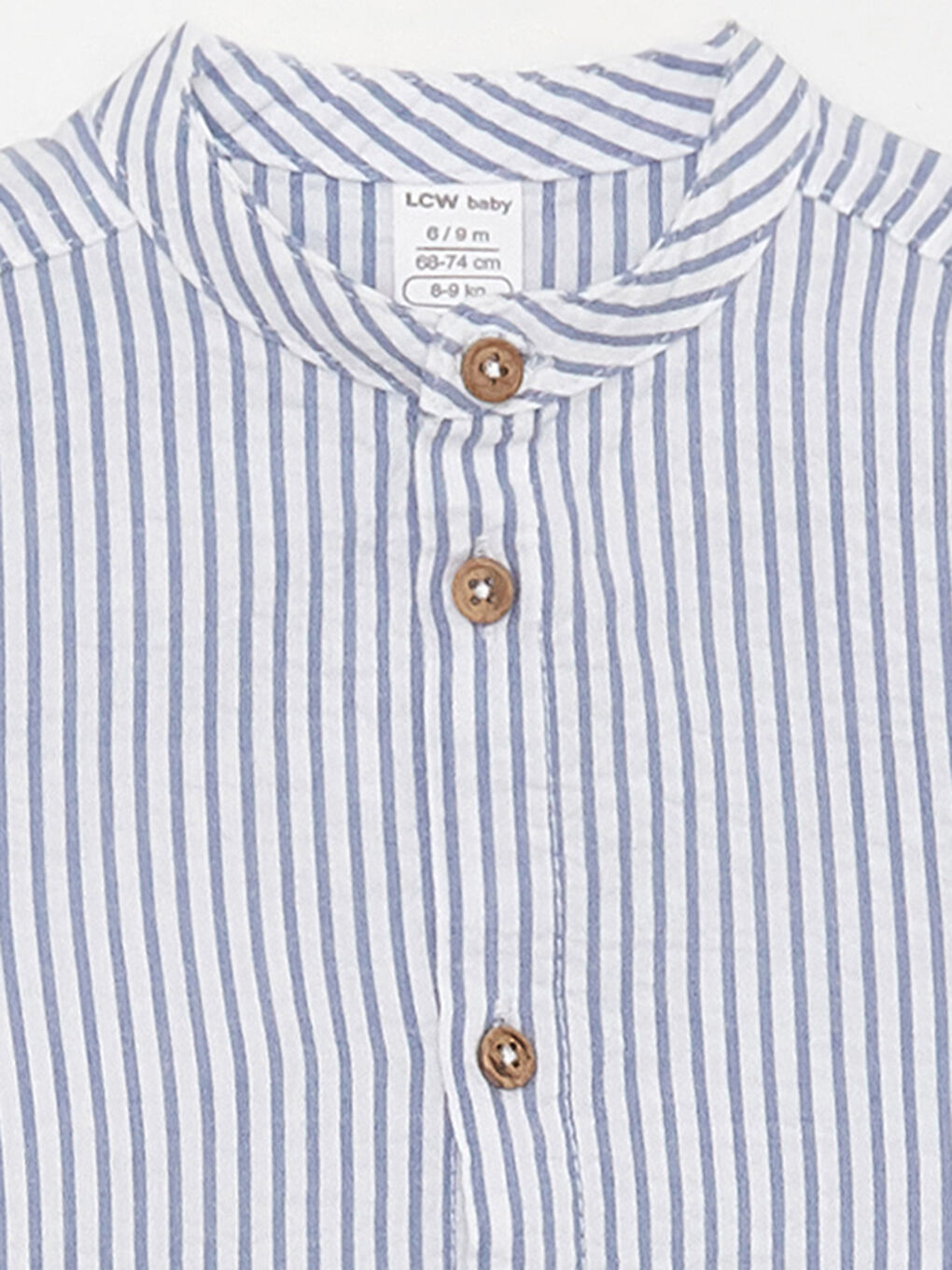 Тік жағалы ұзын жең жолақты ұл бала жейдесі мен шалбары 2 данадан тұратын жинақ-3