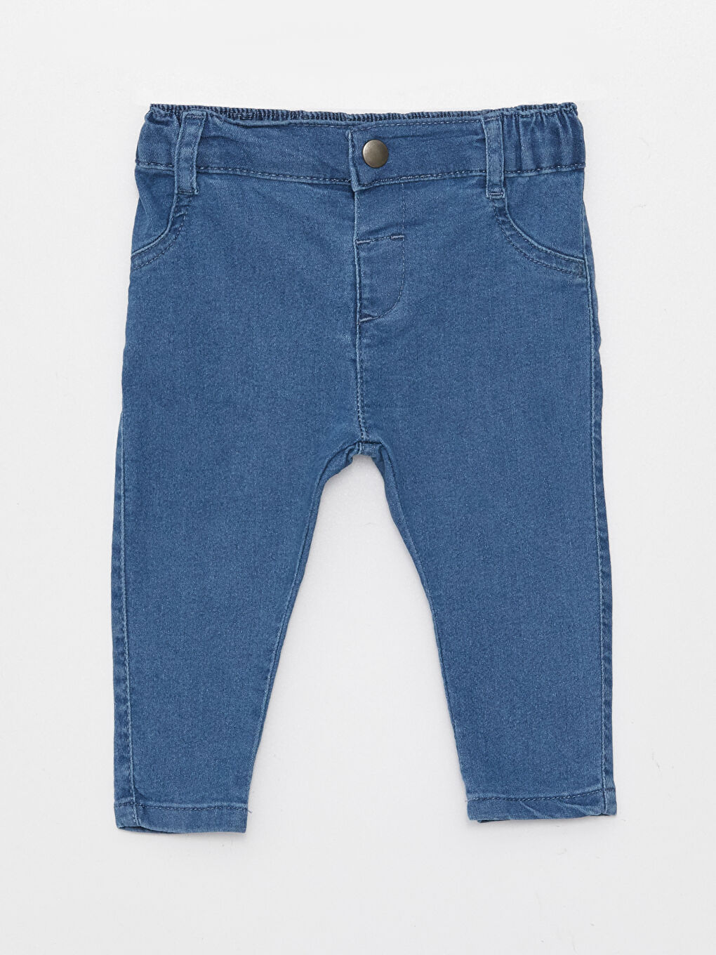 Yeşil Bisiklet Yaka Kısa Kollu Erkek Bebek Tişört ve Jean Pantolon 2'li Takım-2