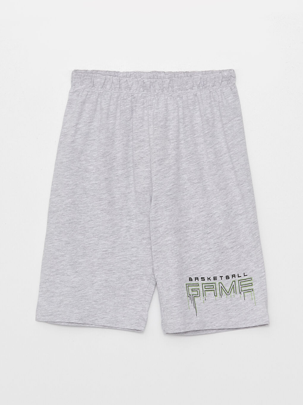 LCW Kids Gri Beli Lastikli Baskılı Erkek Çocuk Pijama Şort 2'li - 1
