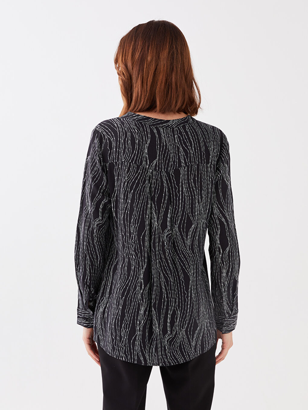LCW Grace Notch Neck Patterned Long Sleeve Women's Blouse -S38958Z8-LQJ