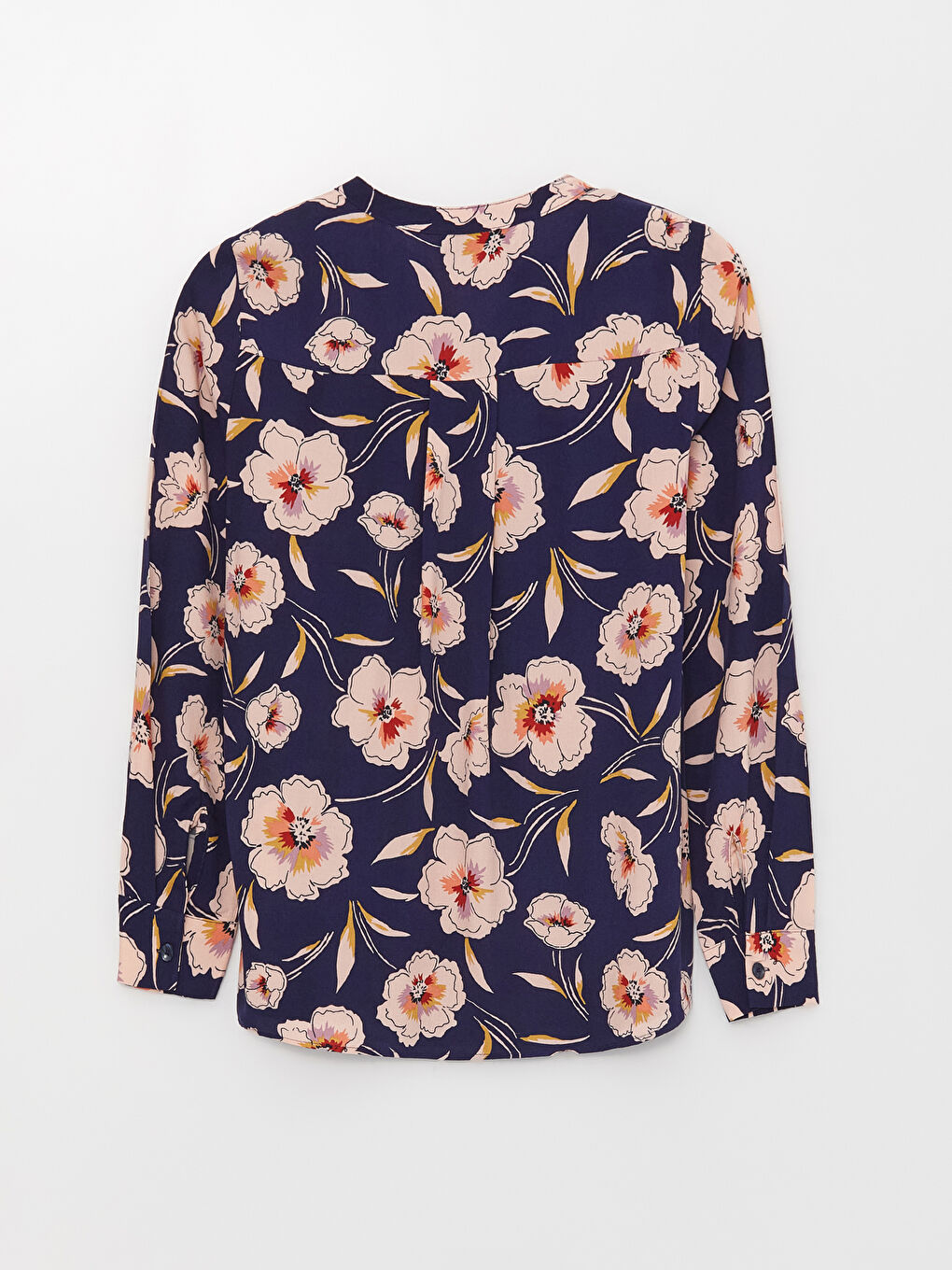 بلوزة كم طويل مزهر بياقة بشق للسيدات-6