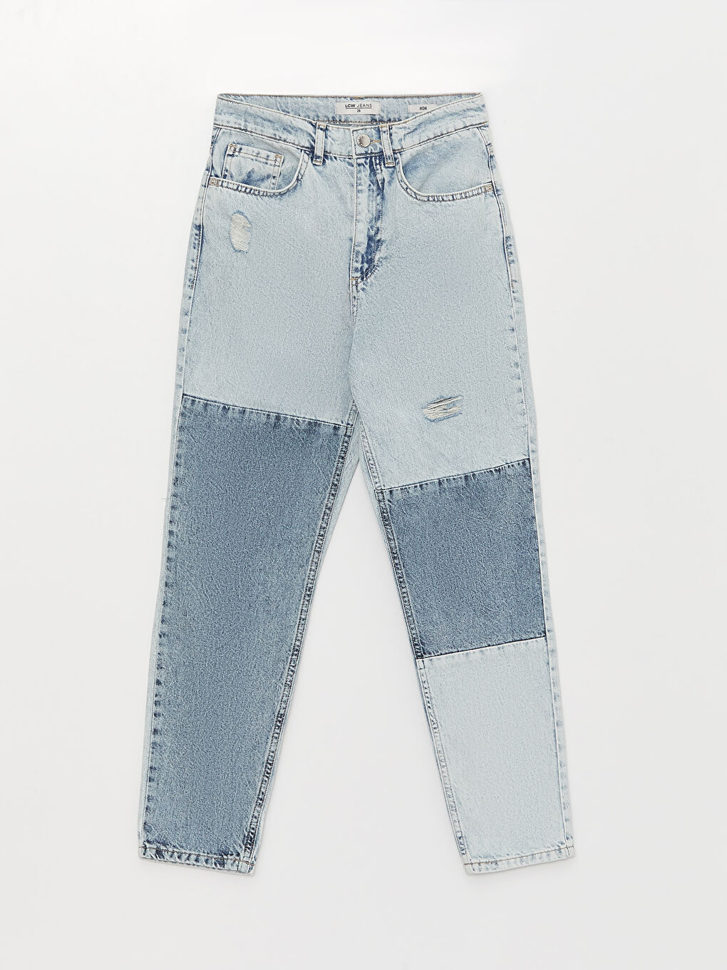 LCW Jeans Hoch taillierte Mom Fit Farbblock Frauen Jeans -S38974Z8-311