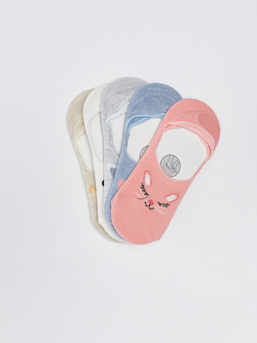 Mercan Desenli Kız Çocuk Babet Çorap 5'li-1