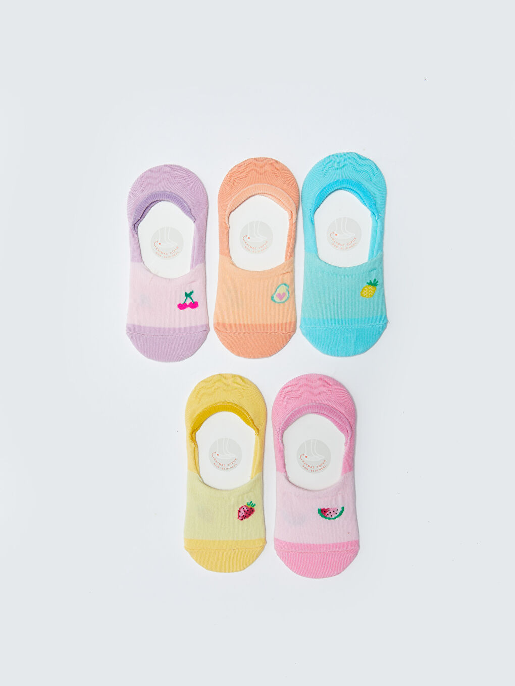 Patterned Girls' Invisible Socks 5 Pack