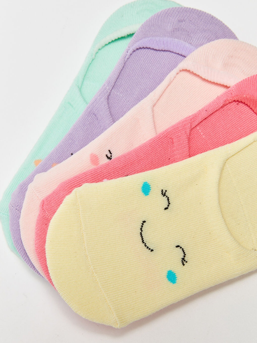 Patterned Girls' Invisible Socks 5 Pack-2