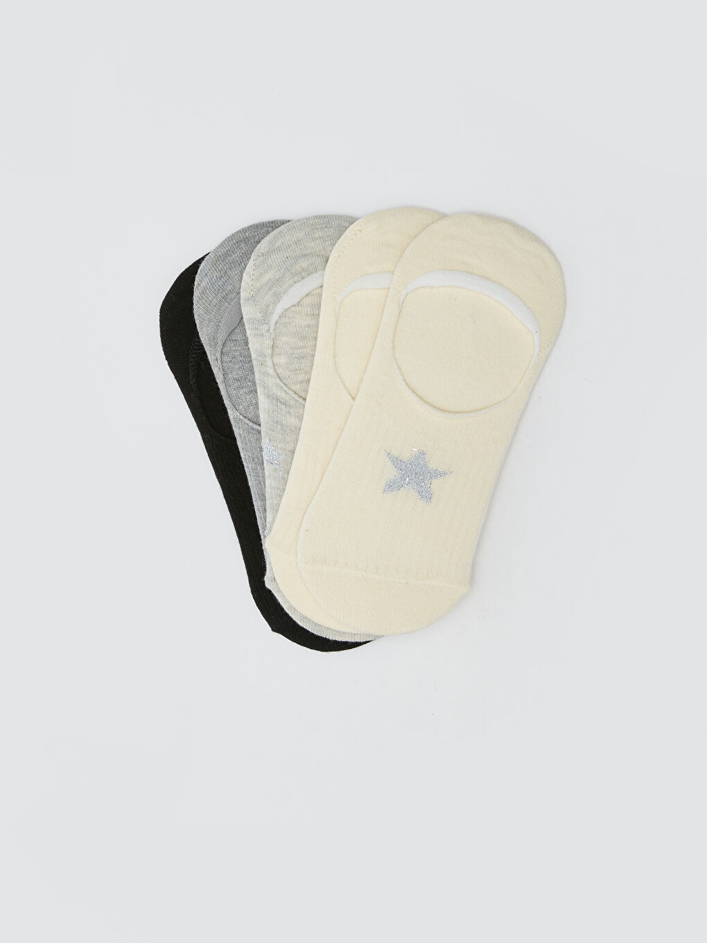 Patterned Girls' Invisible Socks 5 Pack-1