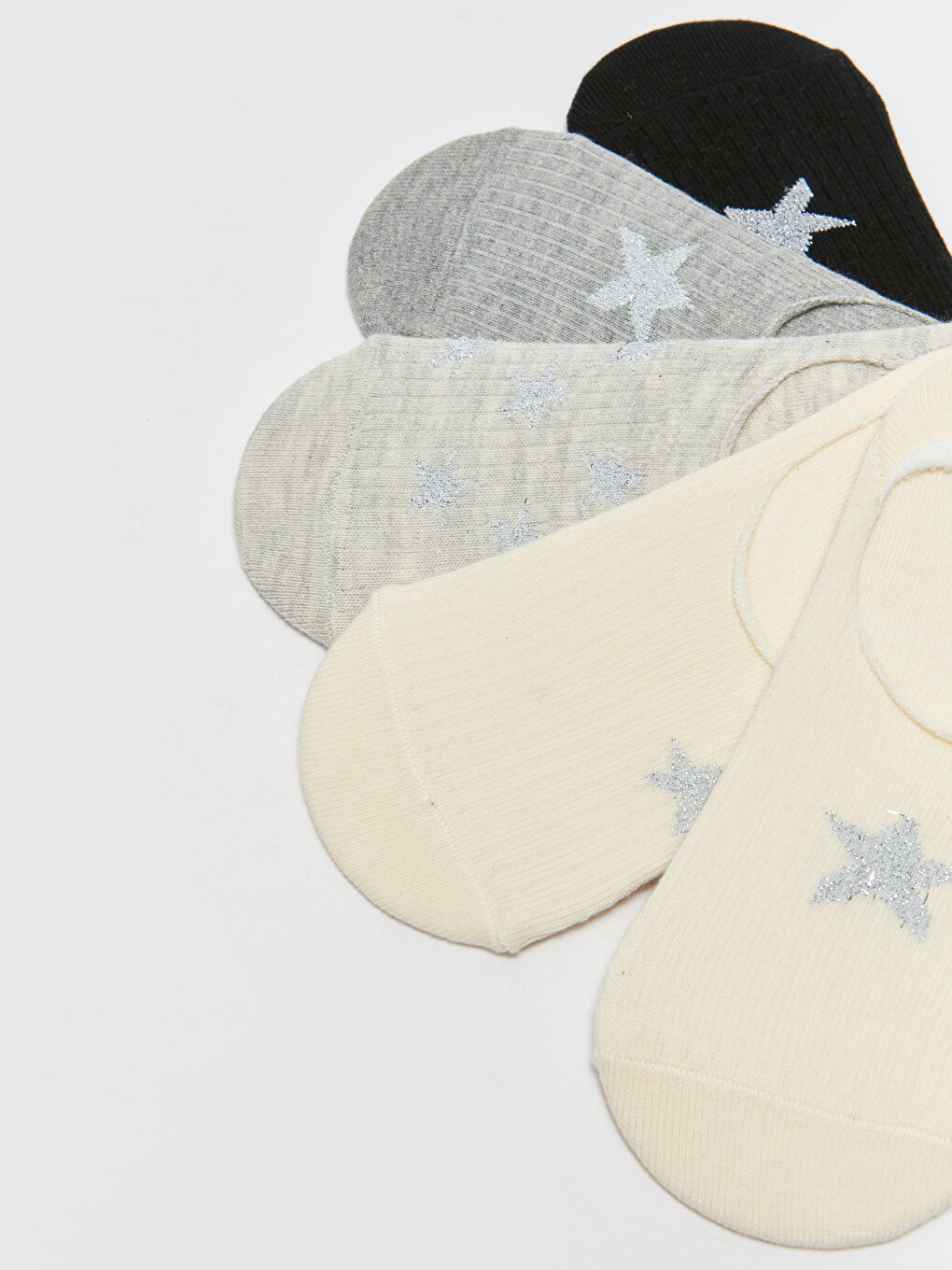 Patterned Girls' Invisible Socks 5 Pack-2