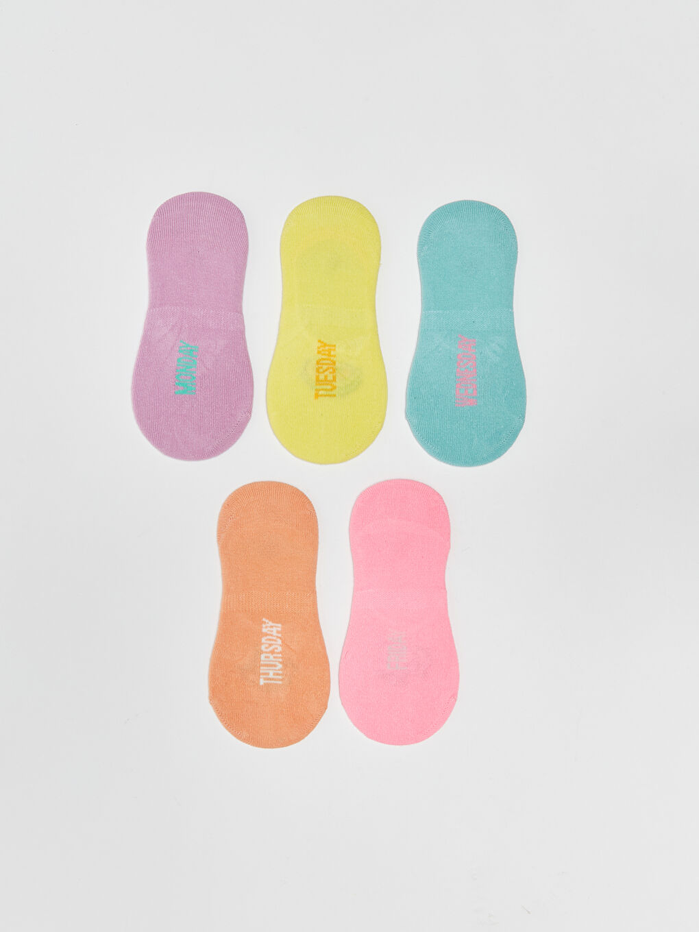 Patterned Girls' Invisible Socks 5 Pack-1