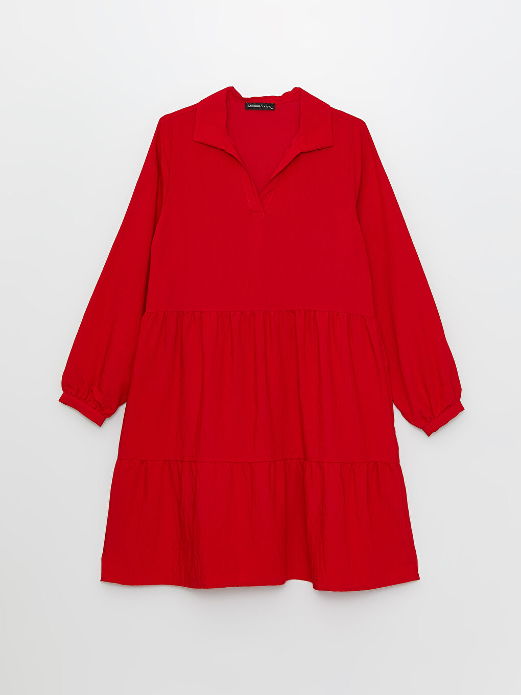 Polo Collar Straight Long Sleeve Women's Shirt Dress -S39005Z8-KYV