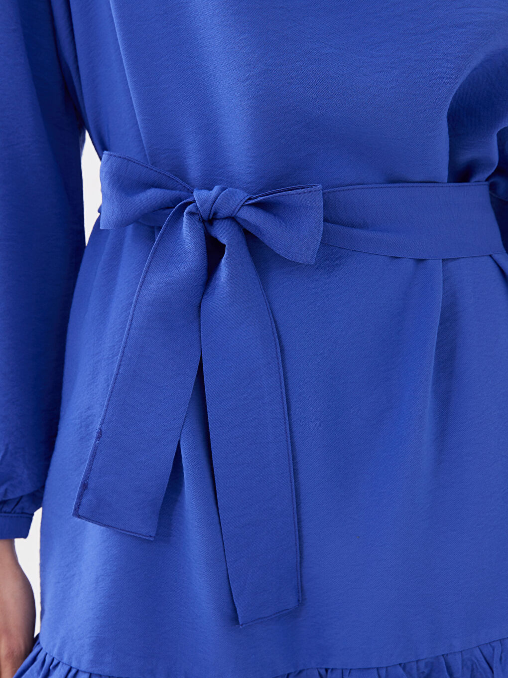 Women's Crew Neck Straight Long Sleeve Shirt Dress -S39006Z8-GZ1