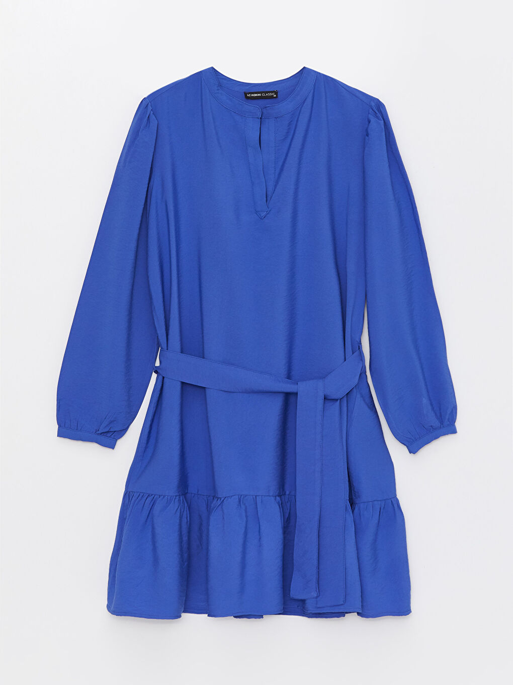Women's Crew Neck Straight Long Sleeve Shirt Dress -S39006Z8-GZ1