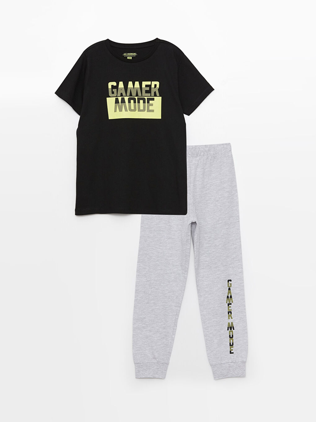 Crew Neck Printed Short Sleeve Boys' Pyjama Set