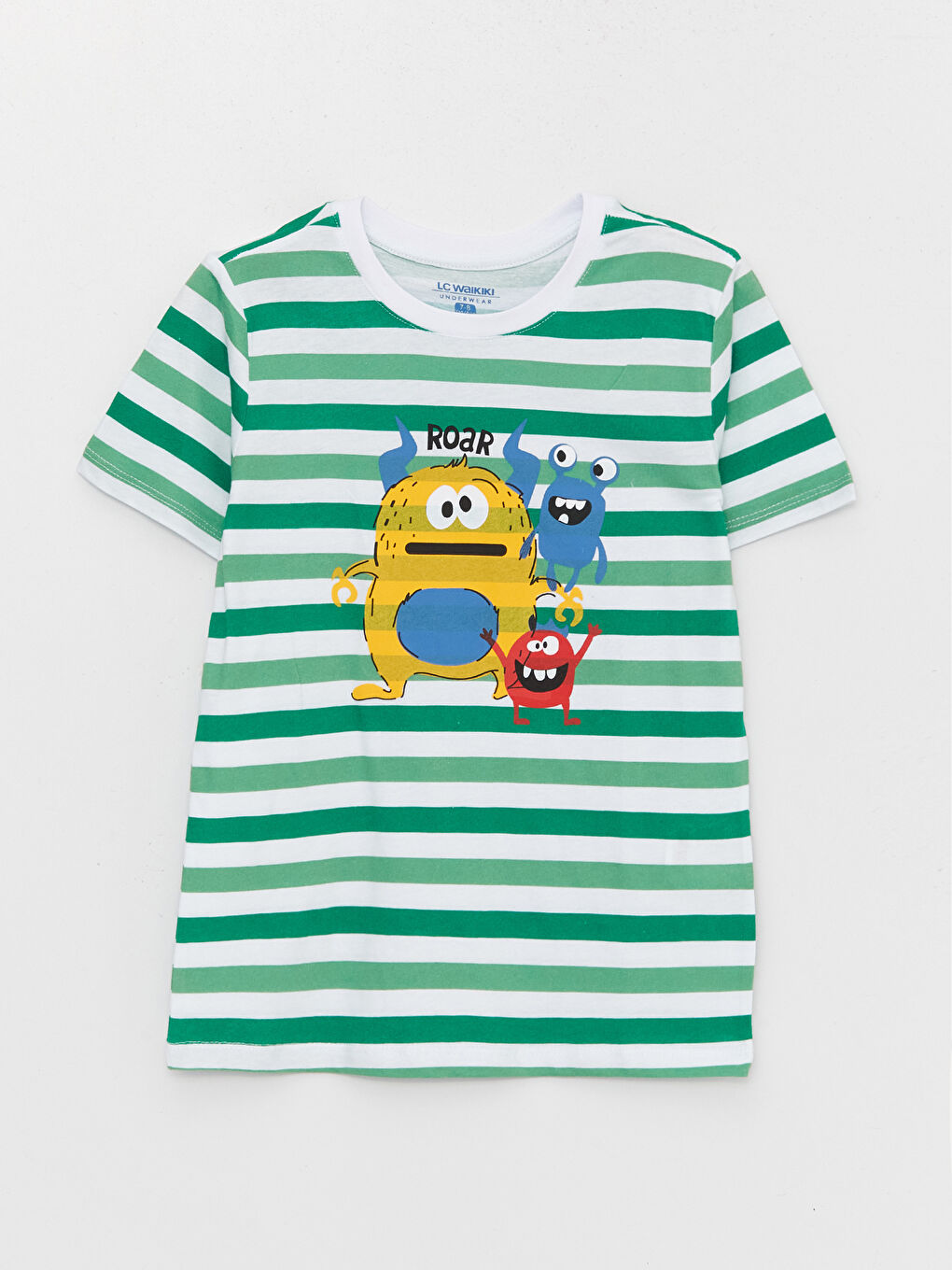 Пижамный комплект с шортами для мальчиков с круглым вырезом, принтом и коротким рукавом-1