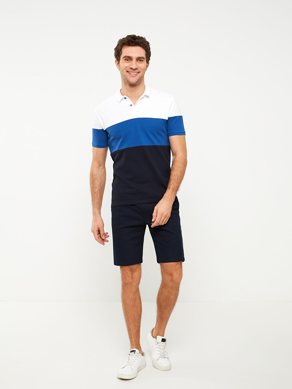Slim Fit Binding Detail Men's Shorts -S39059Z8-RFD