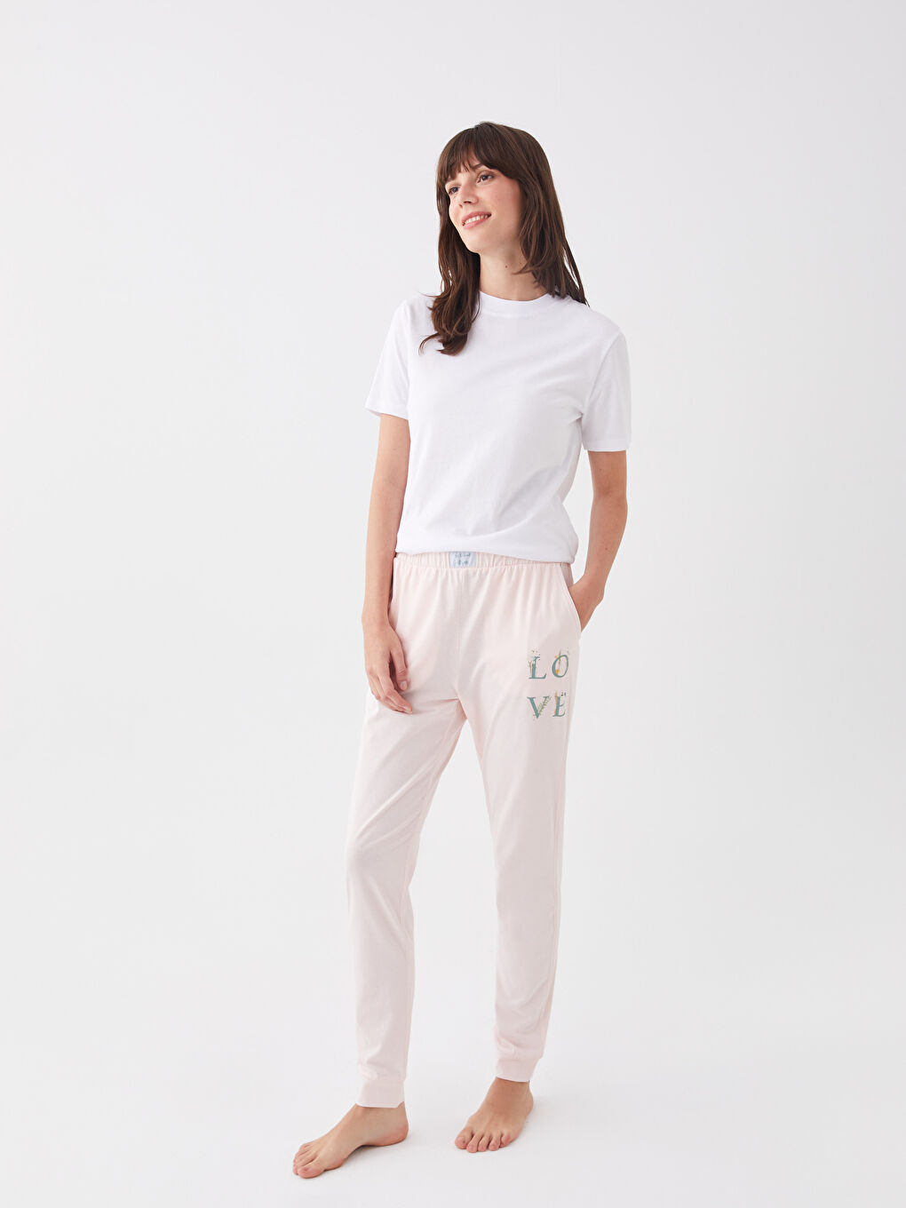 Elastic Waist Printed Women's Jogger Pajama Bottoms -S39065Z8-QWG