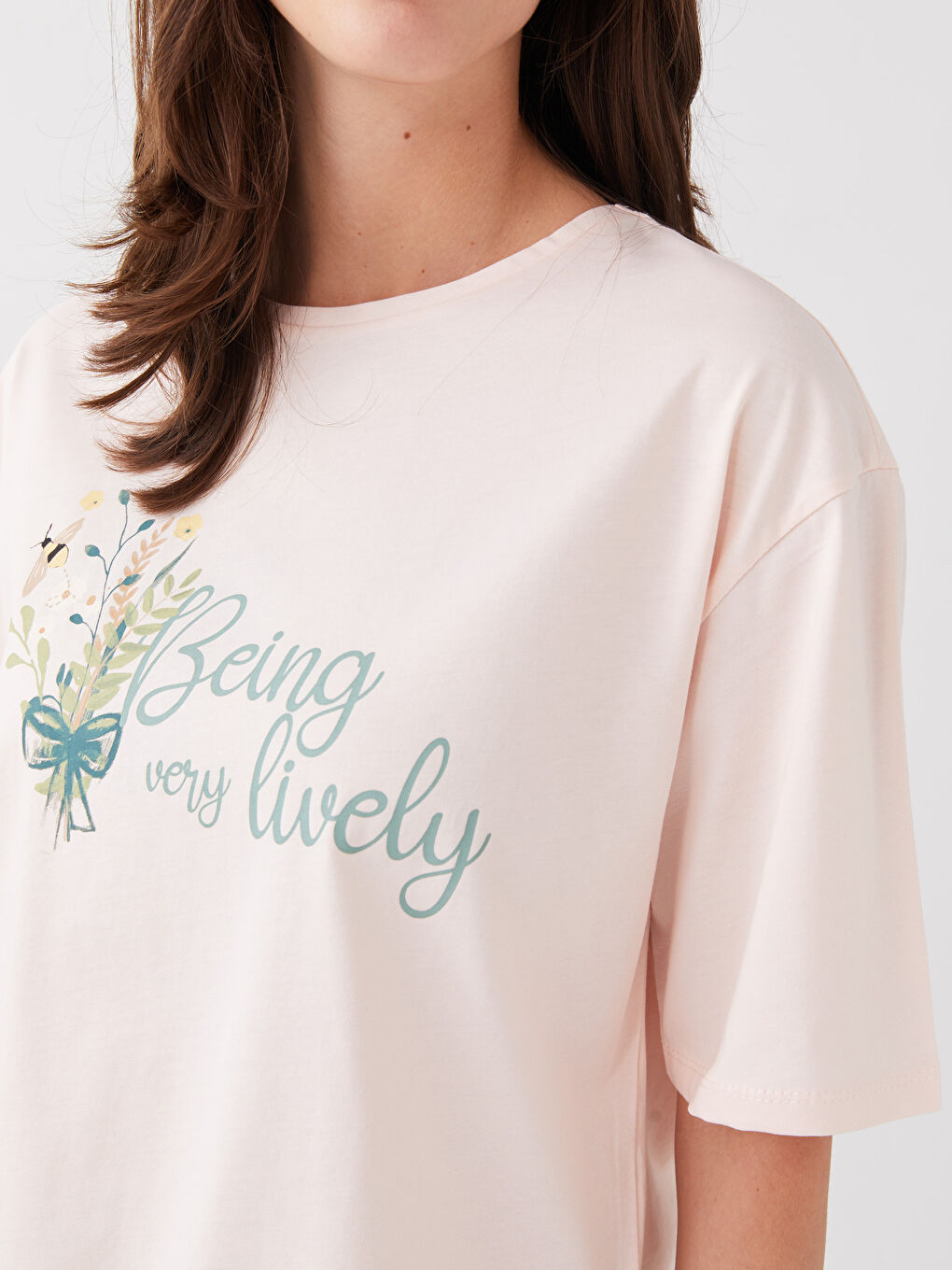 Crew Neck Printed Short Sleeve Women's Short Pyjamas Set-3