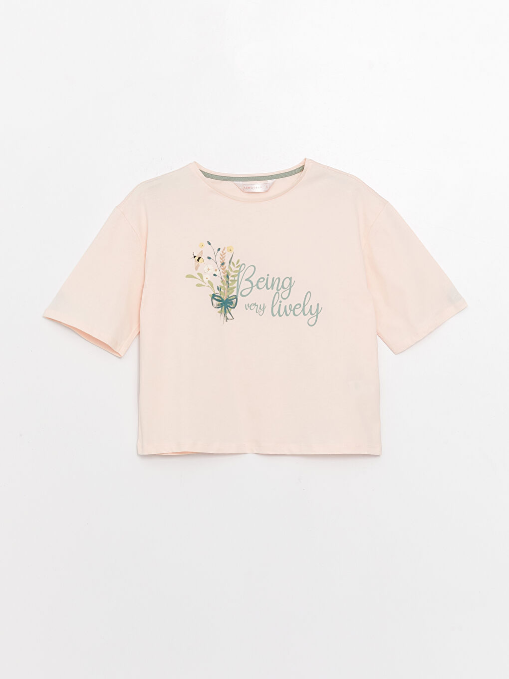 Crew Neck Printed Short Sleeve Women's Short Pyjamas Set-6