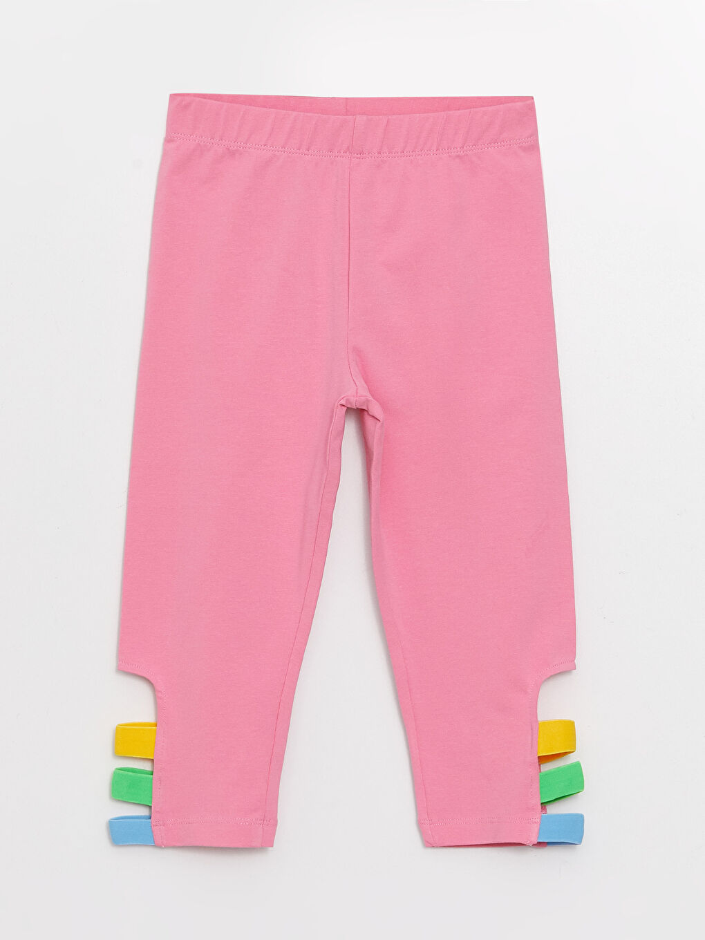 Elastic Waist Girl Long Tights with Color Block