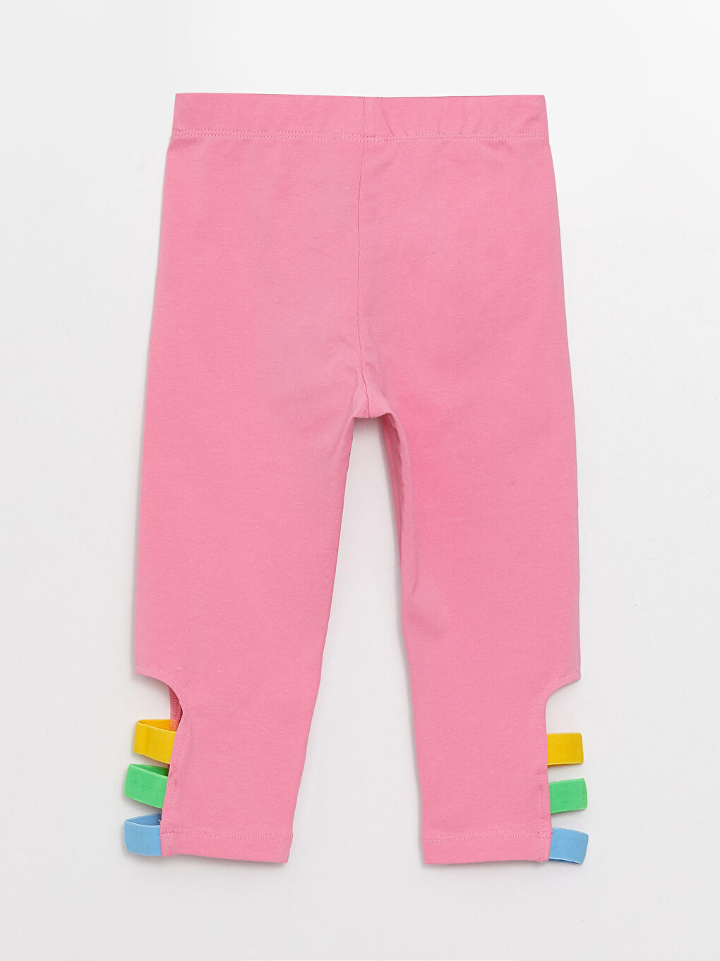 Elastic Waist Girl Long Tights with Color Block-1