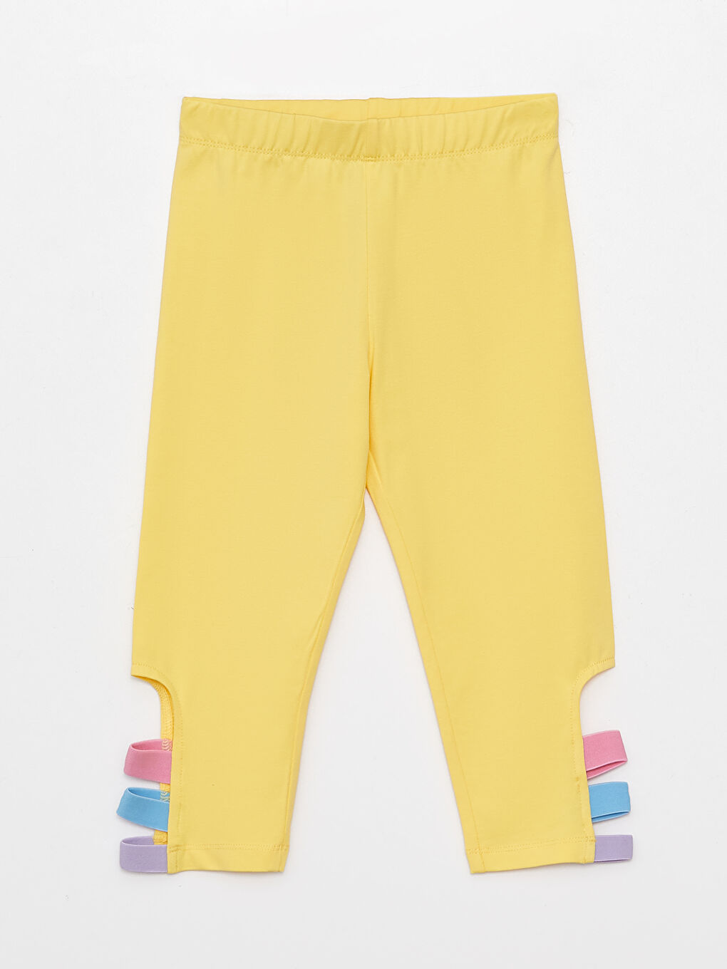 LCW Kids Elastic Waist Girl Long Tights with Color Block -S39074Z4-FTT