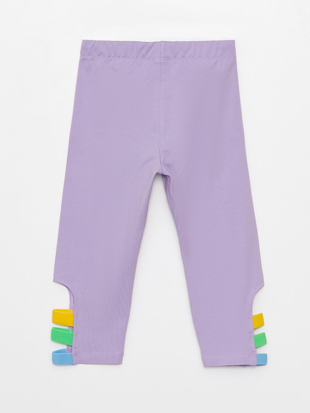 ليجن طويل بناتي بخصر مطاطي مع بلوك الألوان-1