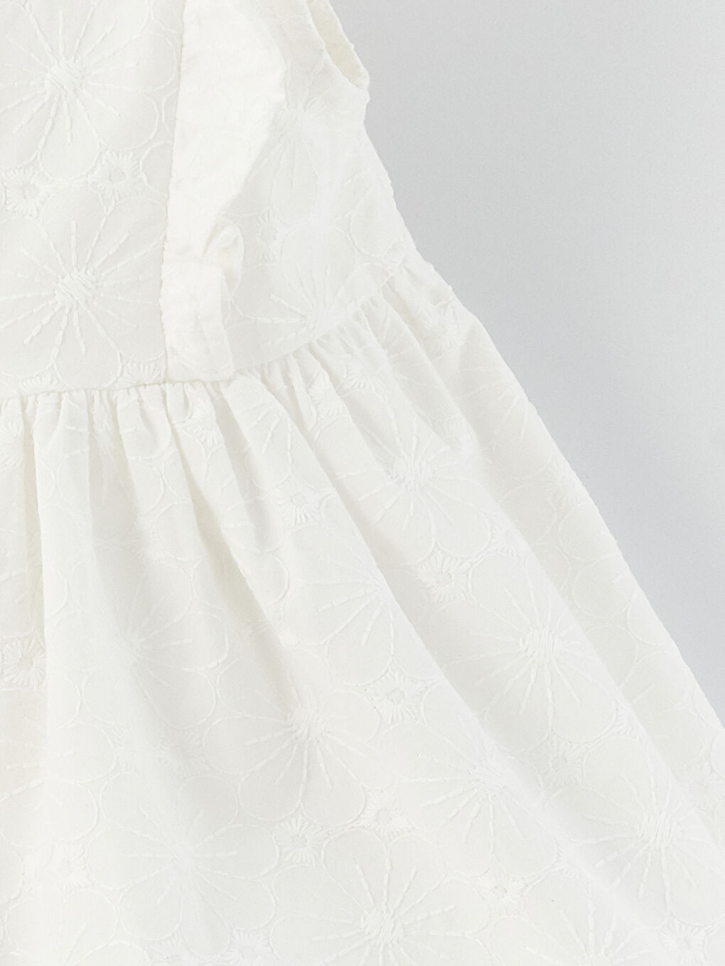 Rochie Fetiță cu Model Propriu cu Guler Rotund-6