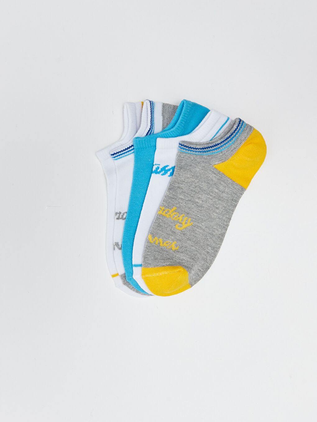 Patterned Boys Trainer Socks 5 Pack-2