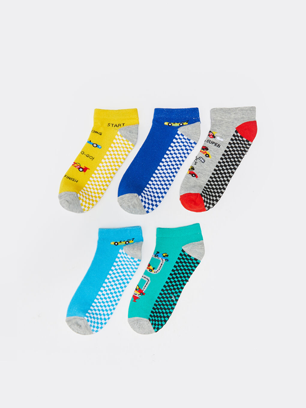 Șosete scurte sport băieți cu model Pachet de 5