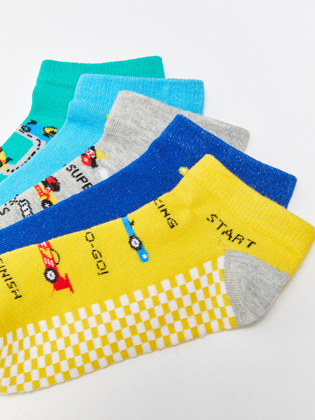 Șosete scurte sport băieți cu model Pachet de 5-2