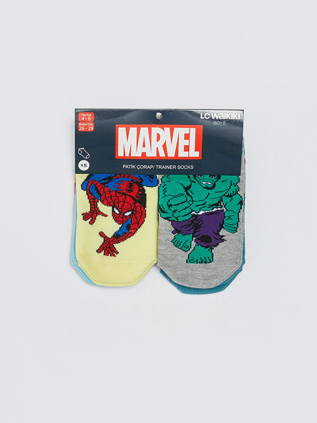 Spider-Man Gemusterte Jungen Sneaker-Socken 5er-Pack-1