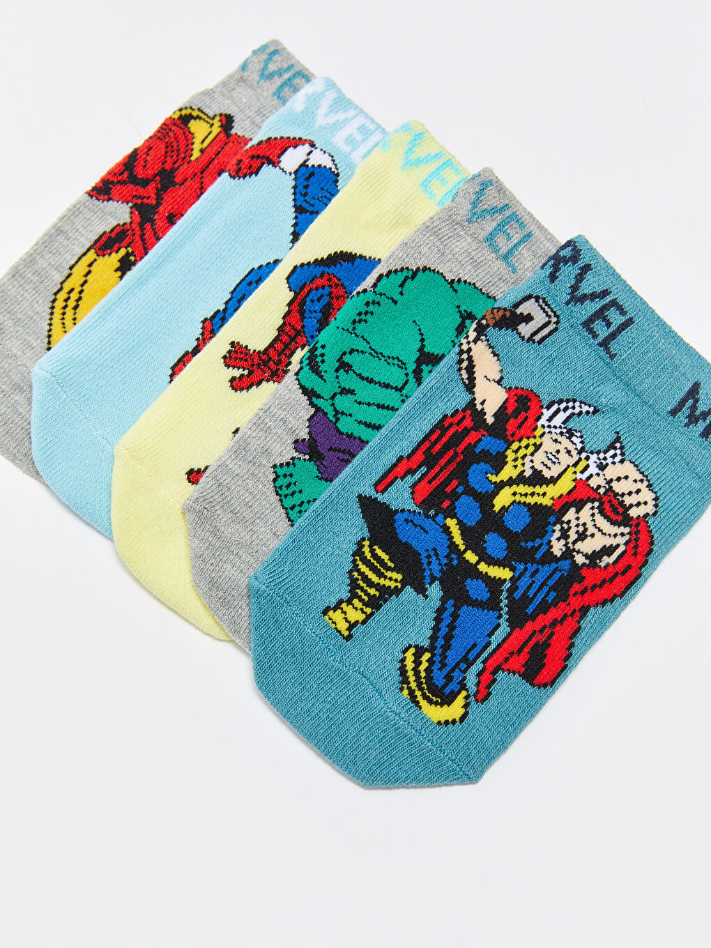 Spider-Man Gemusterte Jungen Sneaker-Socken 5er-Pack-3