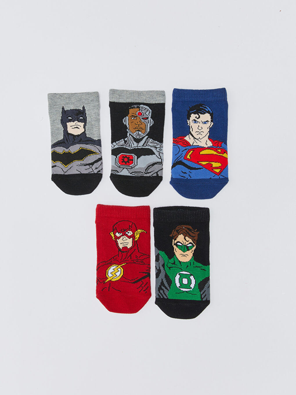 LCW Kids Justice League Patterned Boys Booties Socks 5 Pack