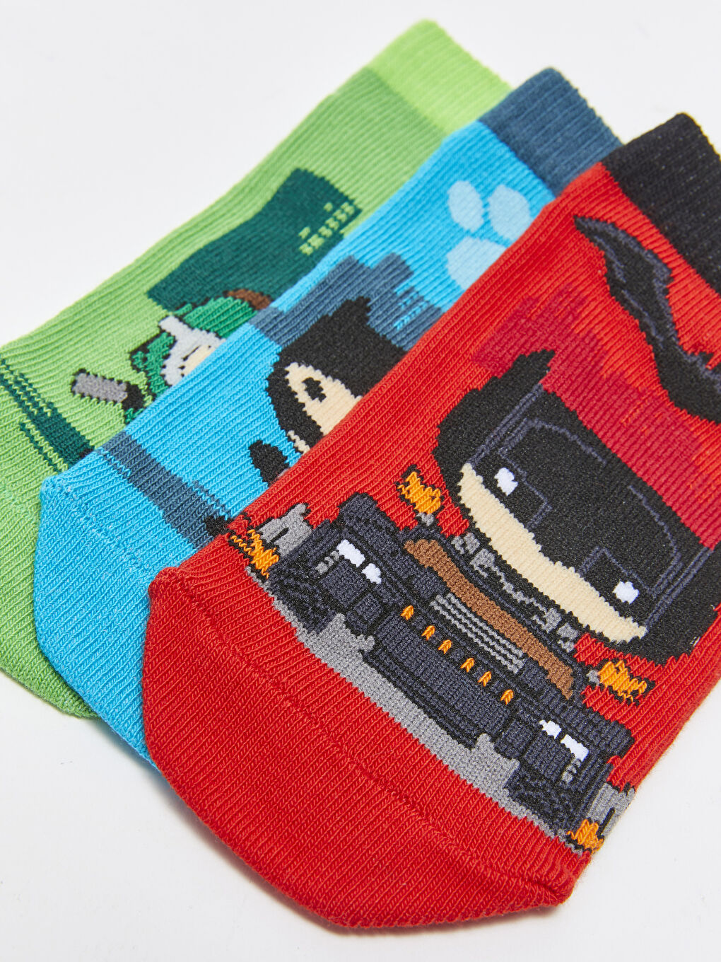 Karışık Batman Desenli Erkek Çocuk Patik Çorap 3'lü-3